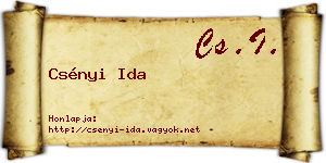 Csényi Ida névjegykártya